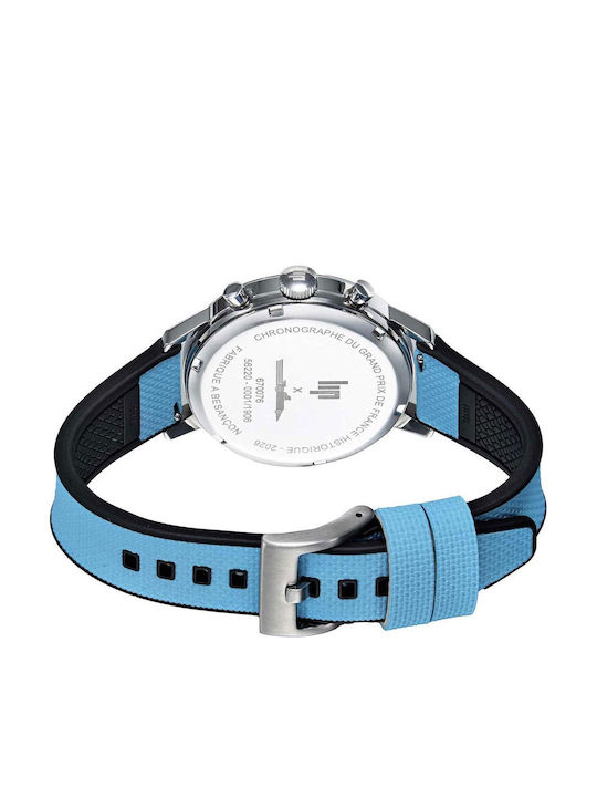 Lip Watches Rallye Meca Men's Watch Chronograph Battery with Black Leather Strap
