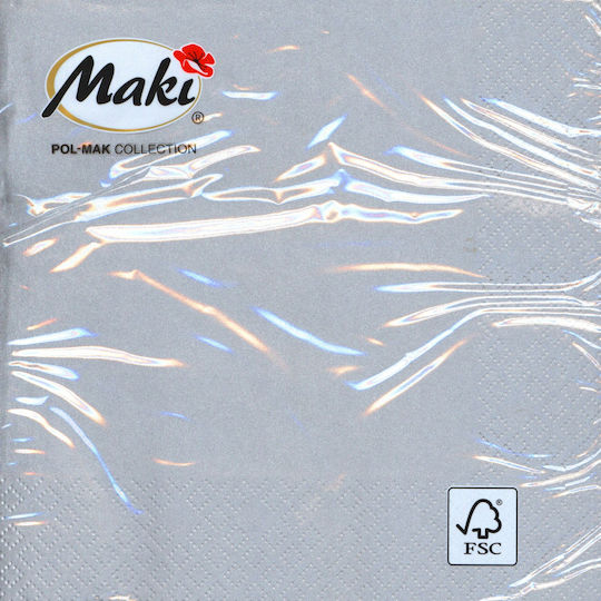 3-layer Napkins 20 Pcs Silver Silver