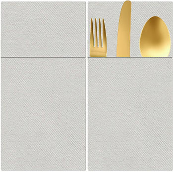 Kieszonki Silver Cutlery Napkins 25 Pcs