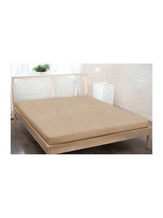 KZ King Size Bettlaken mit Gummibettlaken 180x200cm Cappuccino