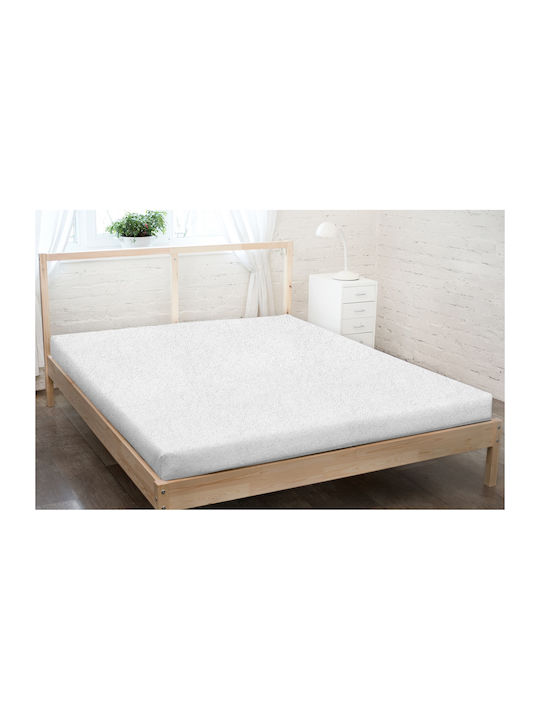 KZ Double Fitted Bed Sheet 140x200cm White