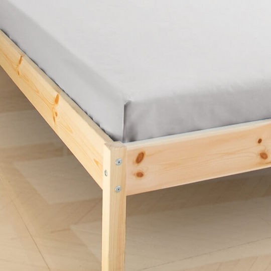 KZ Σεντόνι Μονό 160x200εκ. Light Gray