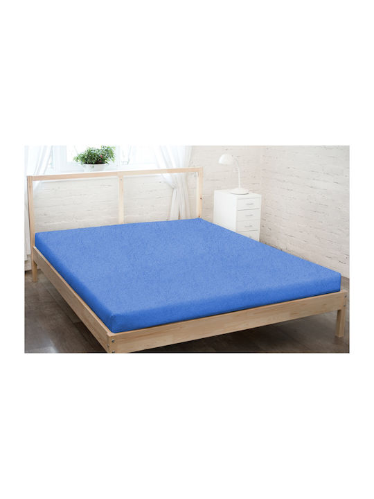 KZ King Size Bettlaken mit Gummibettlaken 180x200cm Blau