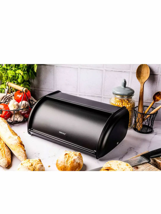 KING Hoff Brotkasten mit Deckel Inox Grau