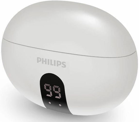 Philips TAT2520WT In-ear Bluetooth Handsfree Ακουστικά με Αντοχή στον Ιδρώτα και Θήκη Φόρτισης Λευκά