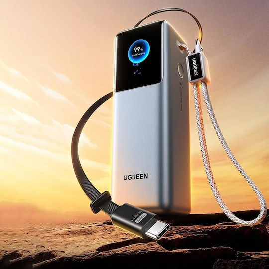 Ugreen Nexode PB728 Power Bank 25000mAh 200W with USB-A Port and 2 USB-C Power Delivery Ports Gray