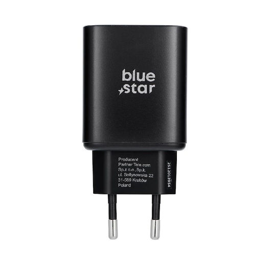 Blue Star Φορτιστής Χωρίς Καλώδιο με Θύρα USB-C 60W Power Delivery Μαύρος (TFB-AVS-60W)