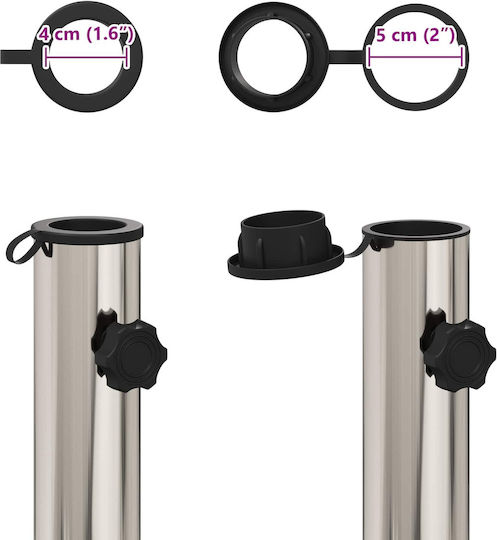 vidaXL Collapsible Concrete Umbrella Stand with Wheels Natural 40x40cm