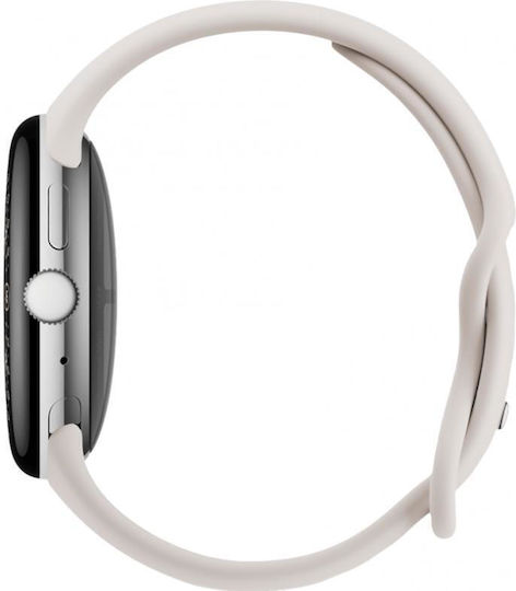Google Pixel Watch 4 Aluminium 45mm with Heart Rate Monitor (Polished Silver Aluminium Case/Porcelain Active Band)