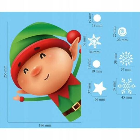Ecarla Christmas Colorful Window Stickers 1 Sheet 20x30cm Nkd17