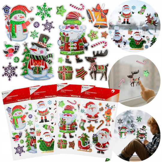 3d Christmas Window Stickers Mix Decoration Vergionic
