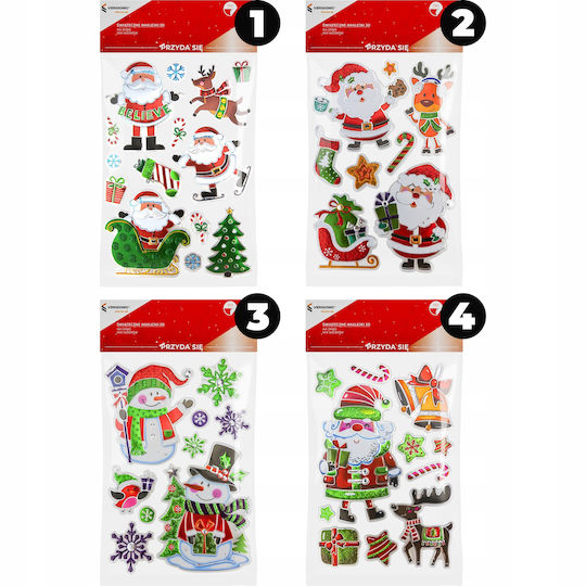 3d Christmas Window Stickers Mix Decoration Vergionic