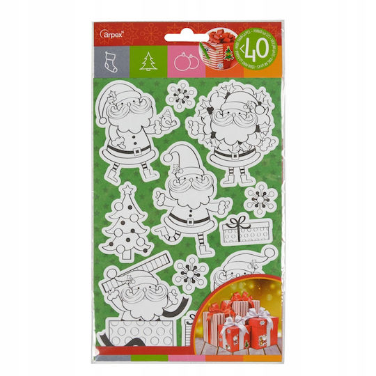 Christmas Coloring Stickers Over 40 Pcs