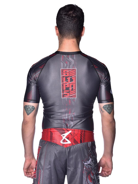 8 Weapons Men's Short Sleeve Shirt 8300022-3-BKRE for Jiu-Jitsu Black