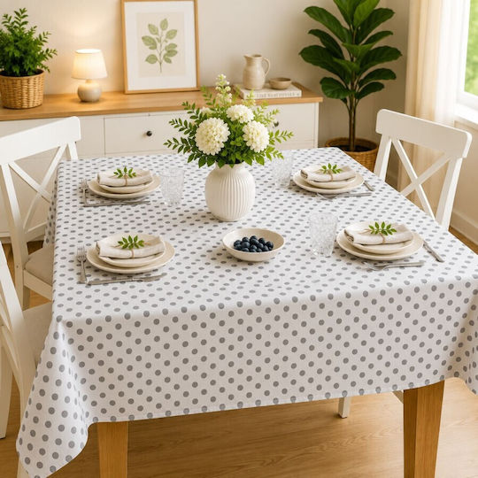 Pucioasa Τραπεζομάντηλο Grey Dots 160x320εκ.