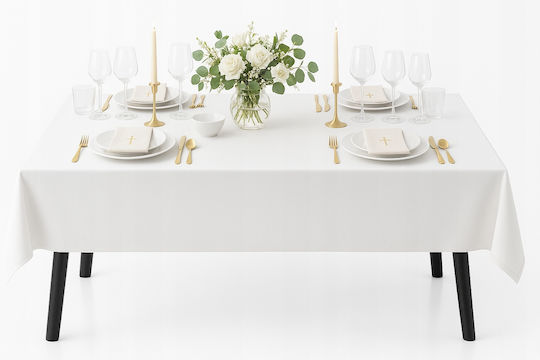 Now Art Stain Resistant White Tablecloth 140x400cm
