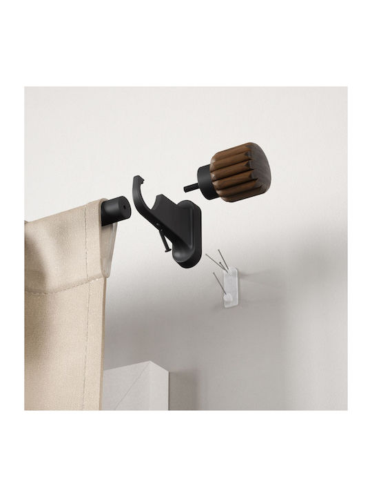 Umbra Extendable Metallic Curtain Pole Evie Single 107-305cm Black/Walnut
