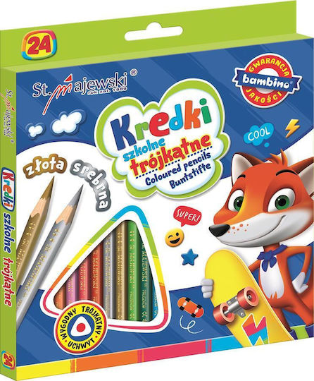 Bambino Triangular School Pencils 24 Colors St-kxx-p24x-080-stxx-st