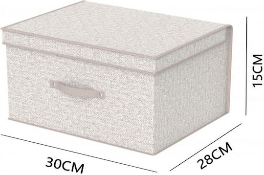 Fabric Storage Case for Clothes / Blanket / Duvet in Beige Colour 30x28x15cm