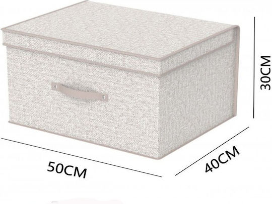 Fabric Storage Case for Clothes / Blanket / Duvet in Beige Colour 50x40x30cm