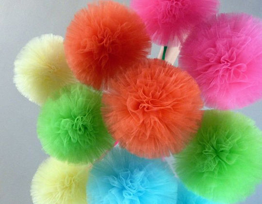 PartyDeco Decoration Fabric Tulle 15x900cm White