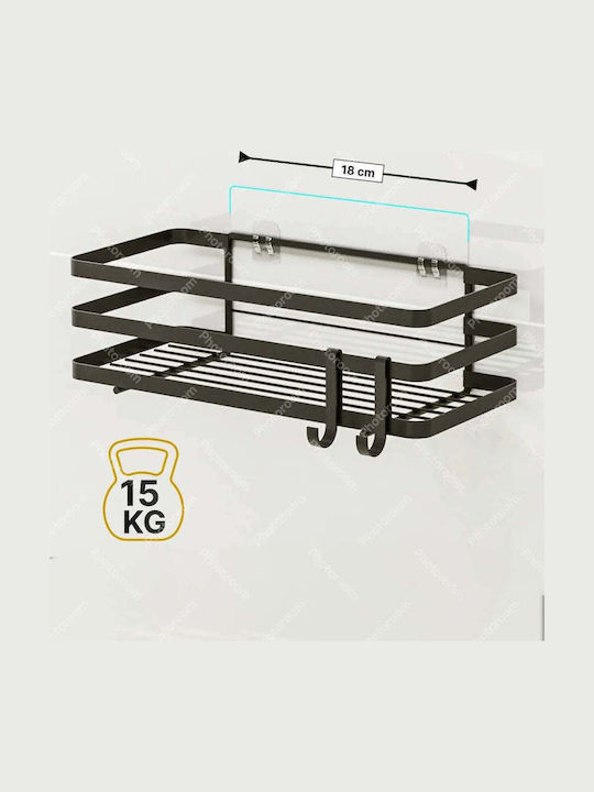 SteweHome SteweHome Wandmontiertes Badezimmerregal Metallisch Schwarz
