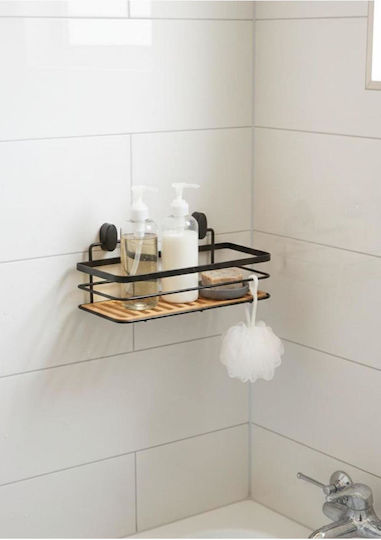 SteweHome Wall Mounted Bathroom Shelf Metallic Black