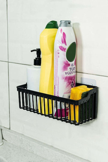 SteweHome Raft De Baie Montat Pe Perete Din Plastic Negru