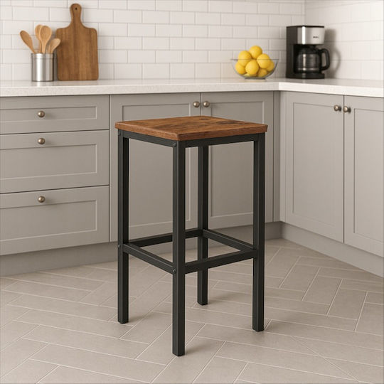 Σκαμπό Μπαρ Ξύλινο Dark Brown 40x30x65εκ.