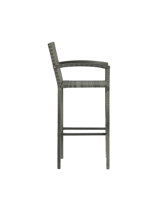 Gartenhocker Bar Außeneinsatz Rattan Grau 2 Stück 46x46x111cm