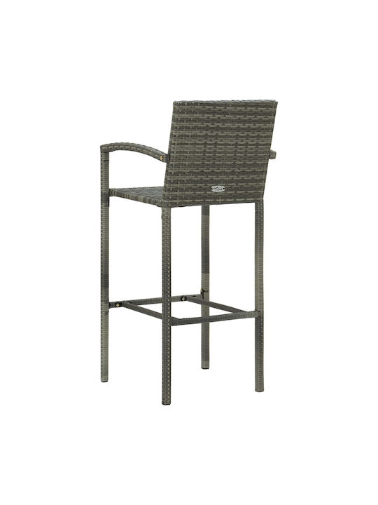 Gartenhocker Bar Außeneinsatz Rattan Grau 2 Stück 46x46x111cm