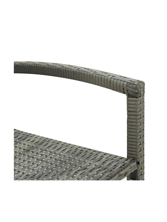 Gartenhocker Bar Außeneinsatz Rattan Grau 2 Stück 46x46x111cm