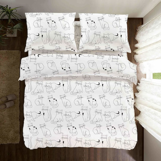 Cotton Market Подредба Едно 140x200см Бяла