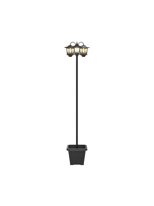 vidaXL LED Außenstehlampe für den Außenbereich mit Warmes Weiß Licht Schwarz