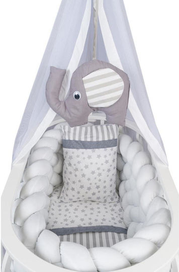 SteweHome Babywiege mit Matratze und Rädern Weiß