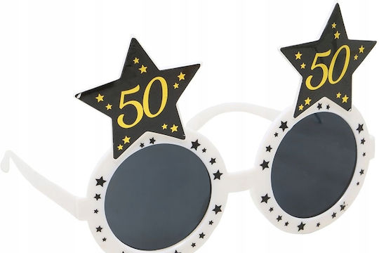 Glasses 50th Birthday Black White Star Party Photo Booth