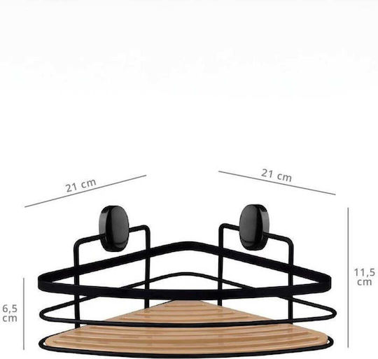 SteweHome SteweHome Wandmontiertes Badezimmerregal Metallisch Schwarz