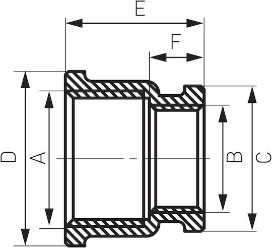 Ferro Σύνδεση Σωλήνα Ορειχάλκινη 1" / 3/4" 1mm