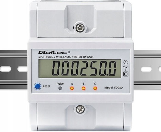 Qoltec Analizator de Energie pentru Panou Electric Digital pe Șină Trifazat UMQTCU000270
