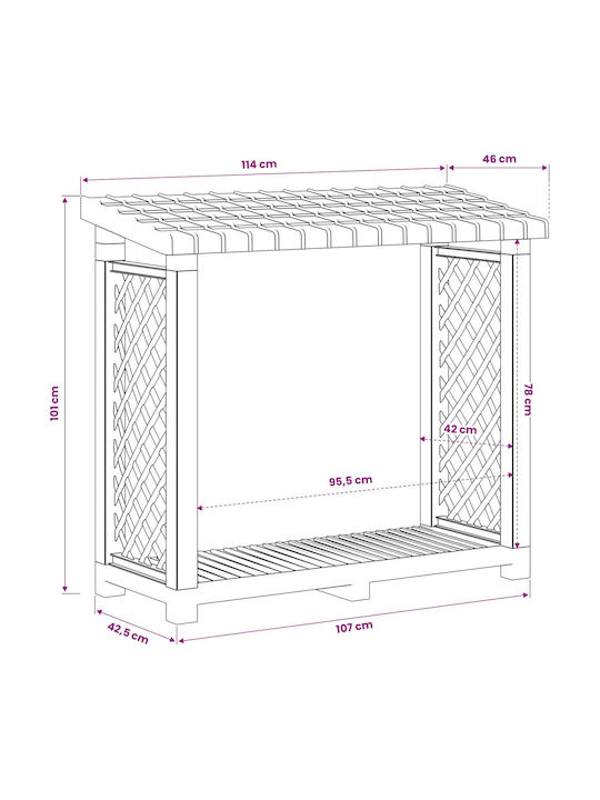 vidaXL Raft De Depozitare Lemn 114x46x101cm Gri