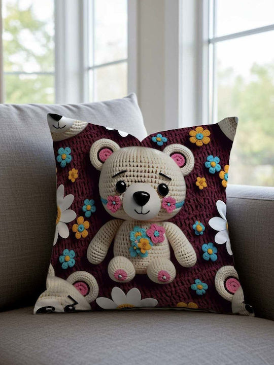 SteweHome Kids Decorative Pillow Case Burgundy