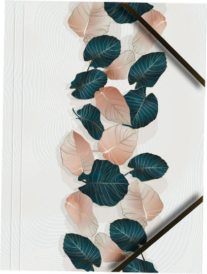 A4 Lacquered Cardboard Folder Corner Elastic Band Leaves Bt601-b2