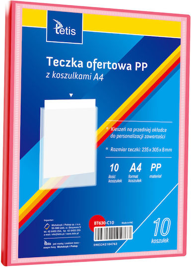 Pp Presentation Folder 10 Sleeves A4 Red