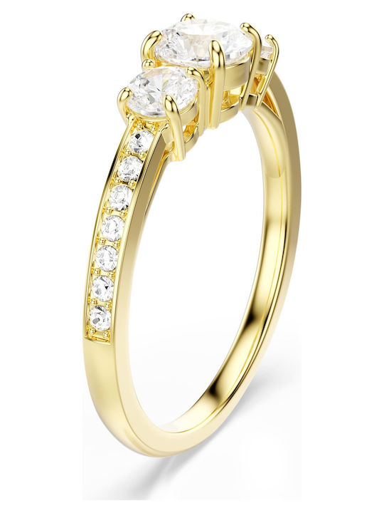 Swarovski Damenring mit Steinen Vergoldet