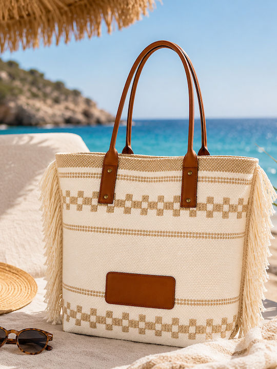 Frottee Strandtasche Beige