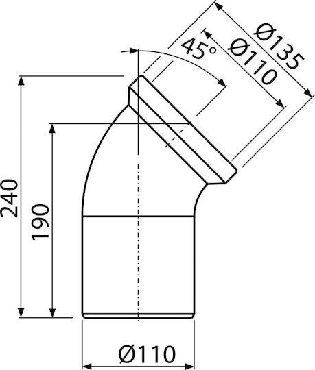 Wc Connection 45° Elbow
