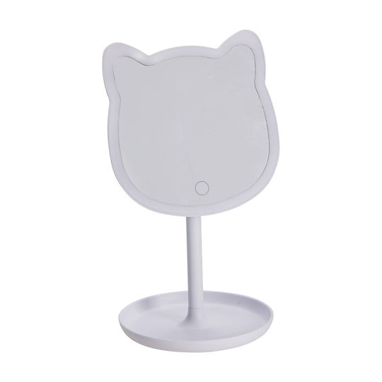 Oglindă Machiaj de Birou cu Lumină 15.3x14cm Albă