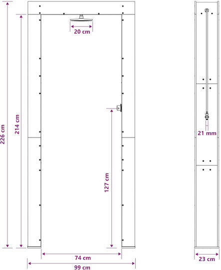 vidaXL Ντουζιέρα Πισίνας 99x23x226εκ. Λευκή