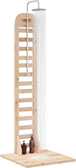 vidaXL Pool Shower 76x223 cm Brown