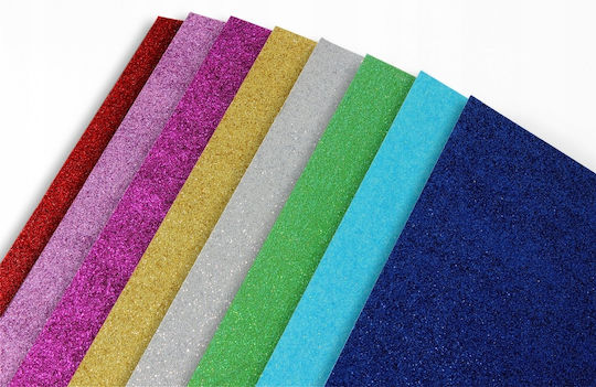 Foaie Autoadezivă Glitter Verde A4 150 G 10 Buc